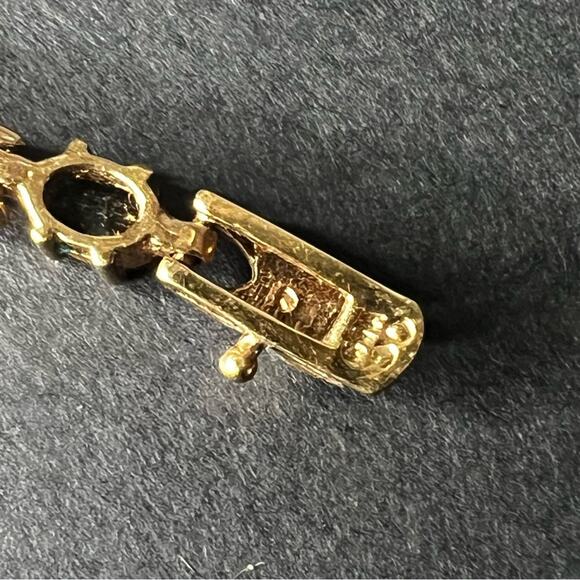 OG Gold Overlay Blue Topaz Gemstone Bracelet - Picture 3 of 8